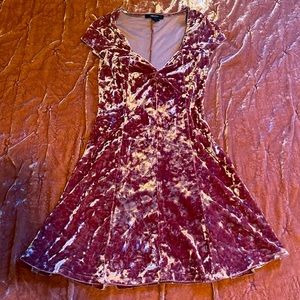 Burnt rusty crushed velvet dress